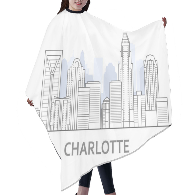 Personality  Charlotte Skyline, North Carolina - Panorama Of Charlotte Hair Cutting Cape