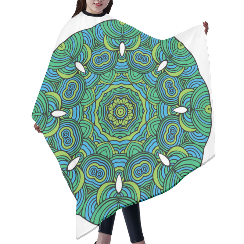 Personality  Mandala Round Ornament Pattern Vector Hair Cutting Cape