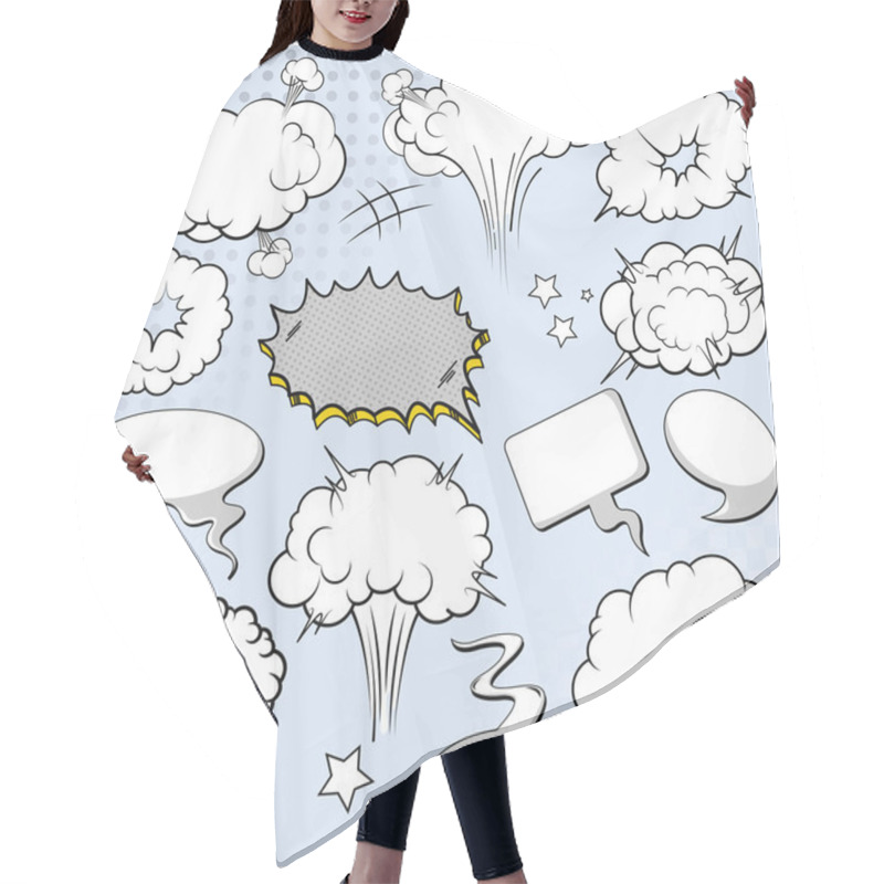 Personality  Comics Style Speech Bubbles Hair Cutting Cape