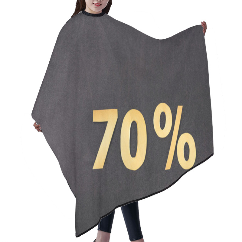 Personality  Top View Of 70 Percent Signs On Black Background Hair Cutting Cape