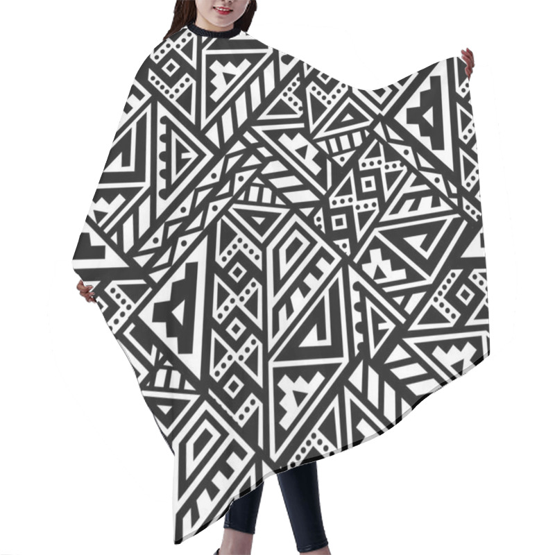 Personality  Abstract Vector Seamless Pattern In Ethnic Style Hair Cutting Cape