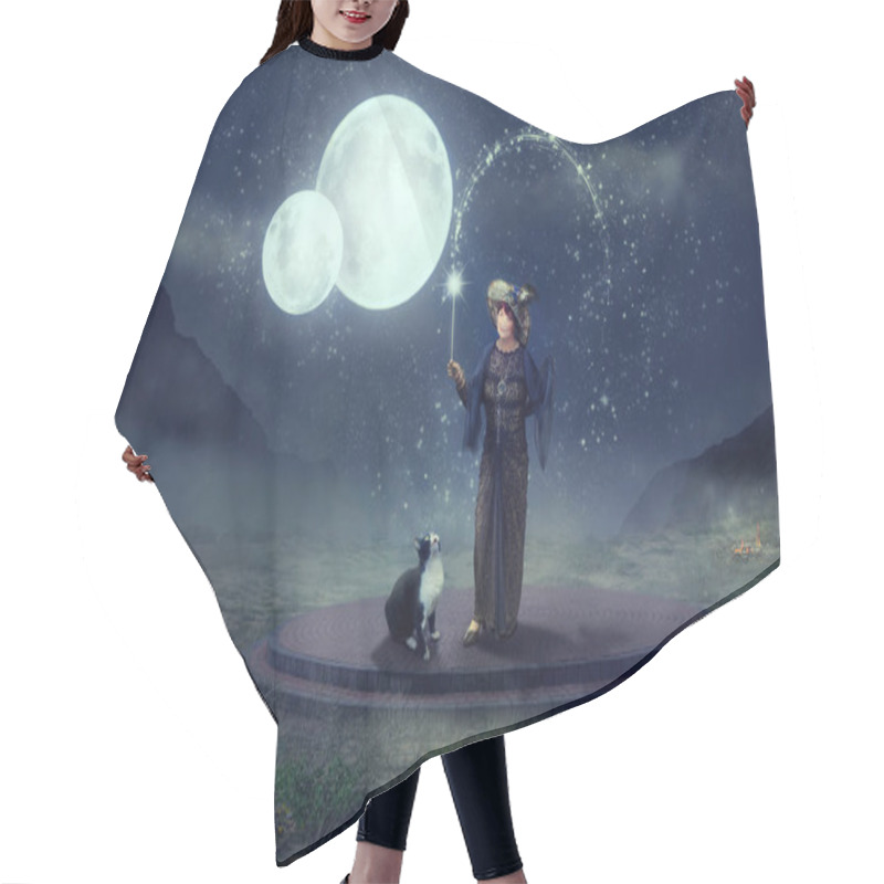 Personality  Magical Ritual Under Two Moons Hair Cutting Cape