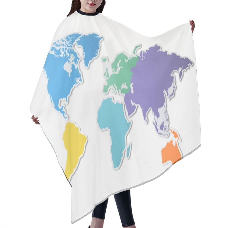 Personality  Free Blank Map Of Asia Hair Cutting Cape