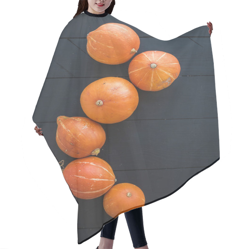 Personality  Ripe Pumpkins Over Black Hair Cutting Cape