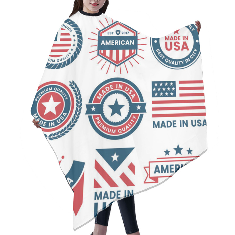 Personality  America Vector Label For Banner, Poster, Flyer Hair Cutting Cape