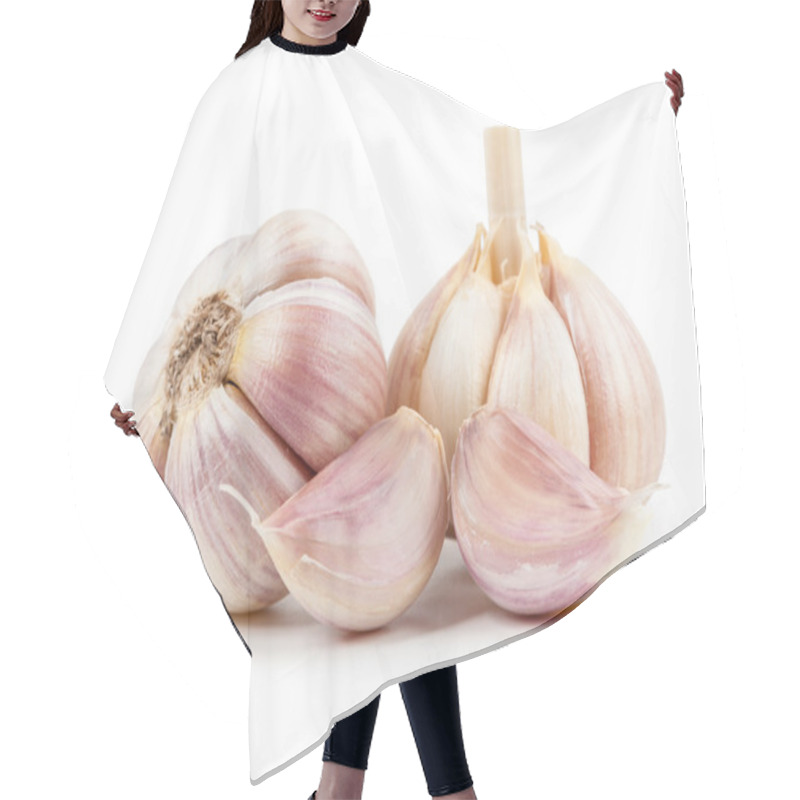 Personality  Garlic Isolated On White Background Hair Cutting Cape