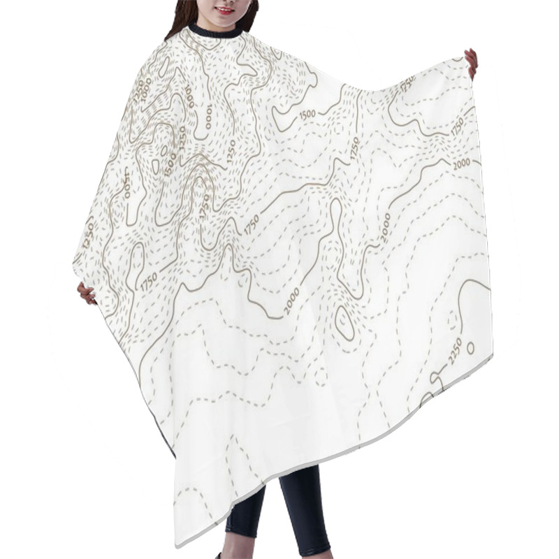 Personality  Contour Topo Map Brown With Labels Hair Cutting Cape