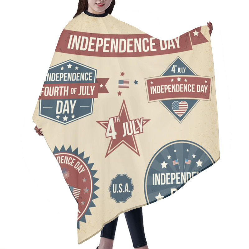 Personality  Vector Independence Day Badges Hair Cutting Cape