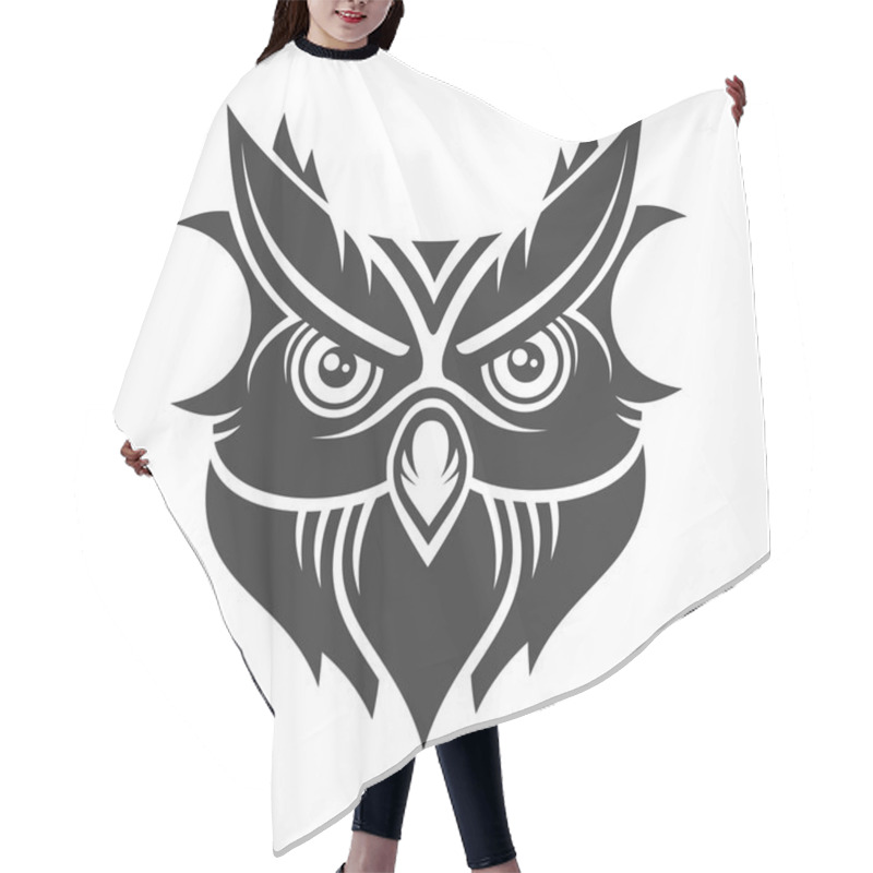 Personality  Owl. Hipster Simple Style Logo On White Background. Vector Hair Cutting Cape