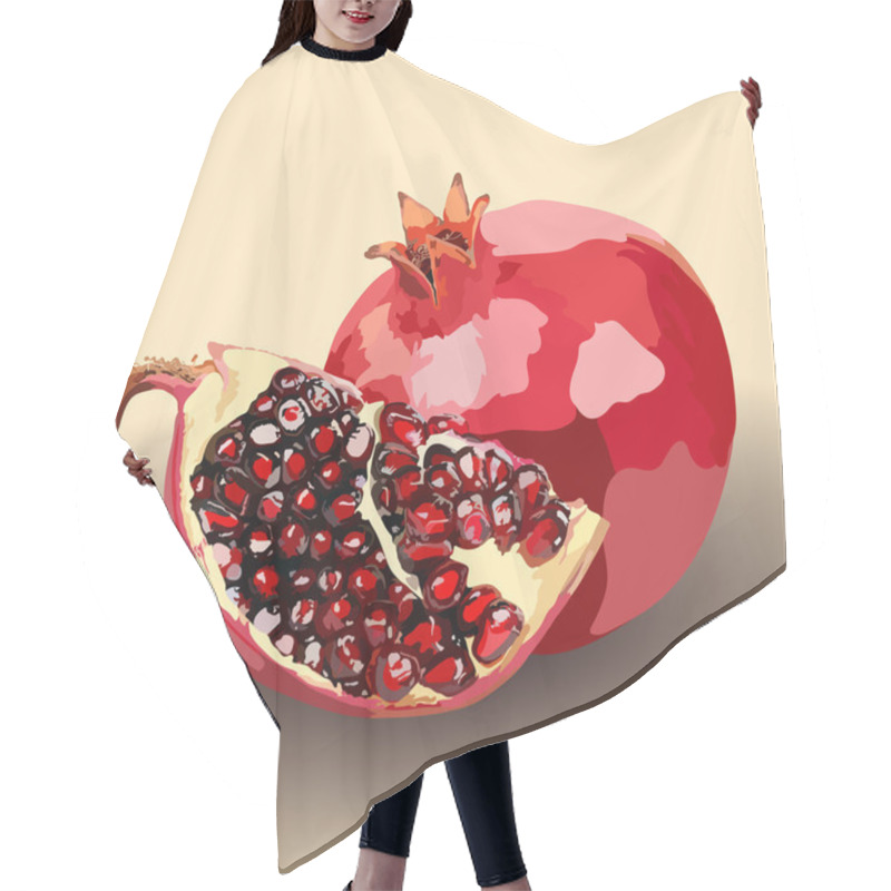 Personality  Pomegranate Whole And Slice On The Surface Hair Cutting Cape