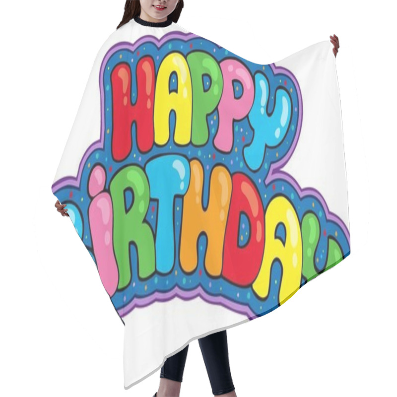 Personality  Happy Birthday Sign Hair Cutting Cape