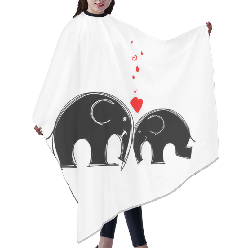 Personality  Cute Elephants Sketch For Your Design Hair Cutting Cape