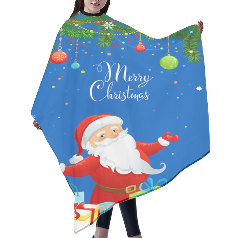 Personality  Santa Claus On Greeting Card Hair Cutting Cape