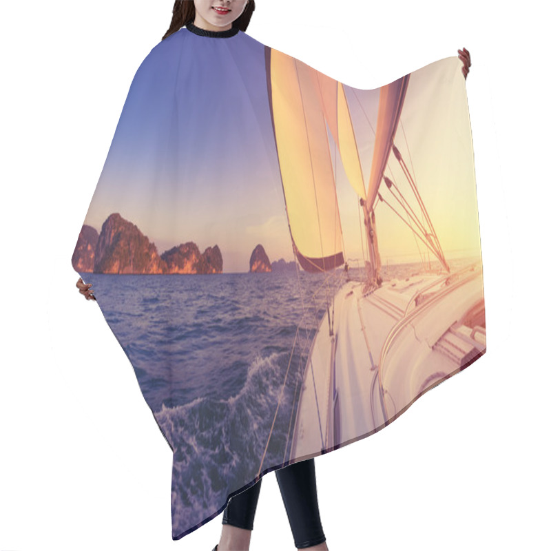 Personality  Sailing Vessel Moving In The Sea Hair Cutting Cape