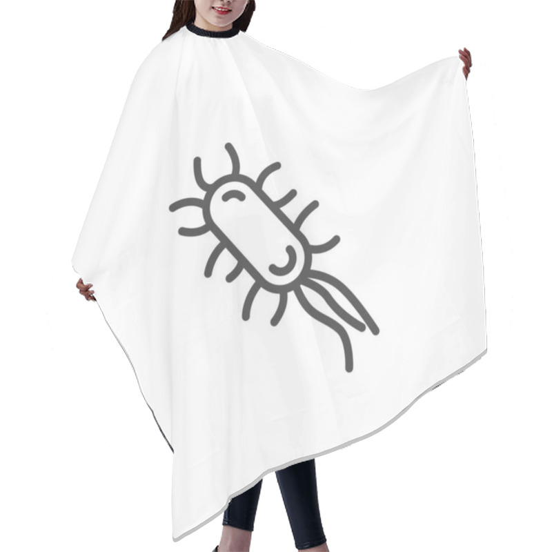 Personality  E. Coli Bacteria Infection Line Icon Hair Cutting Cape