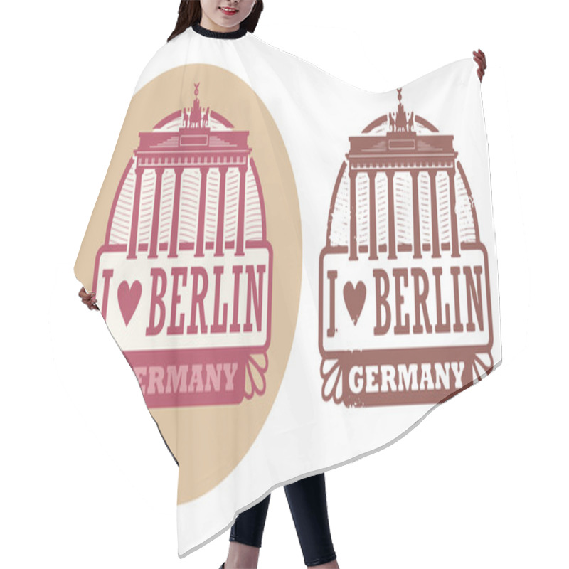 Personality  Love Berlin, Germany Stamp Hair Cutting Cape