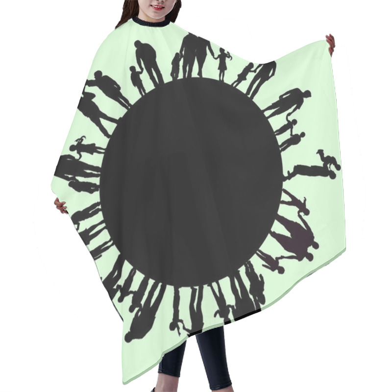 Personality  Big Family Silhouettes Hair Cutting Cape