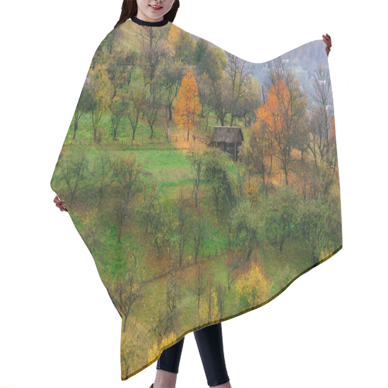 Personality  Autumn Landscape In The Village Hair Cutting Cape