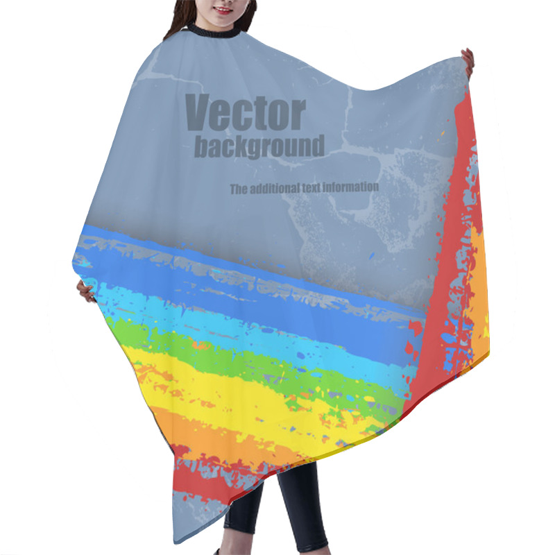 Personality  Grunge Rainbow Splash Striped Banner Hair Cutting Cape