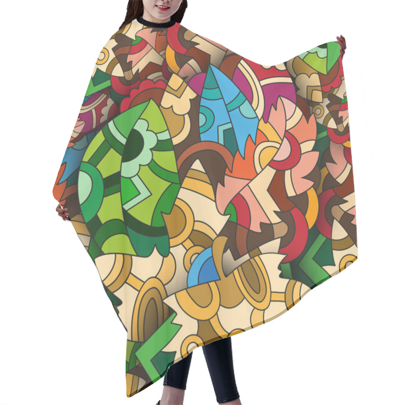 Personality  Bright Seamless Pattern With Leaves.  Hair Cutting Cape