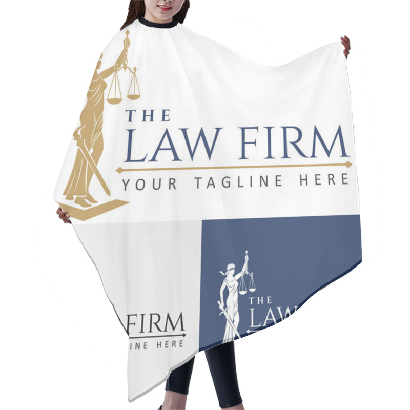 Personality  Logo Law Firm Lady Justice Hair Cutting Cape