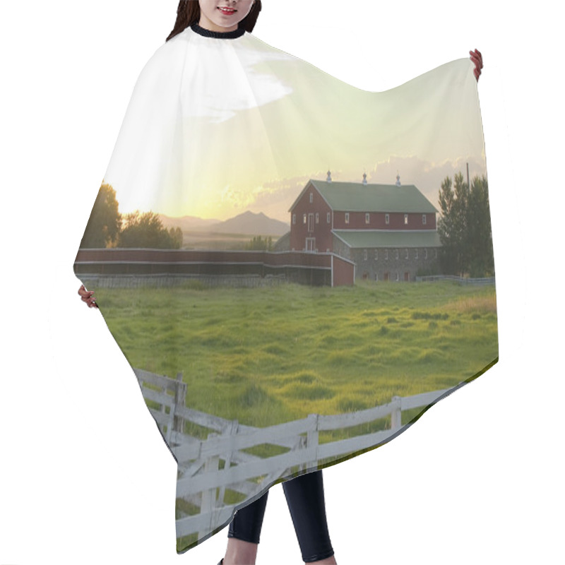 Personality  Countryside - Fence Surrounding A Ranch Hair Cutting Cape