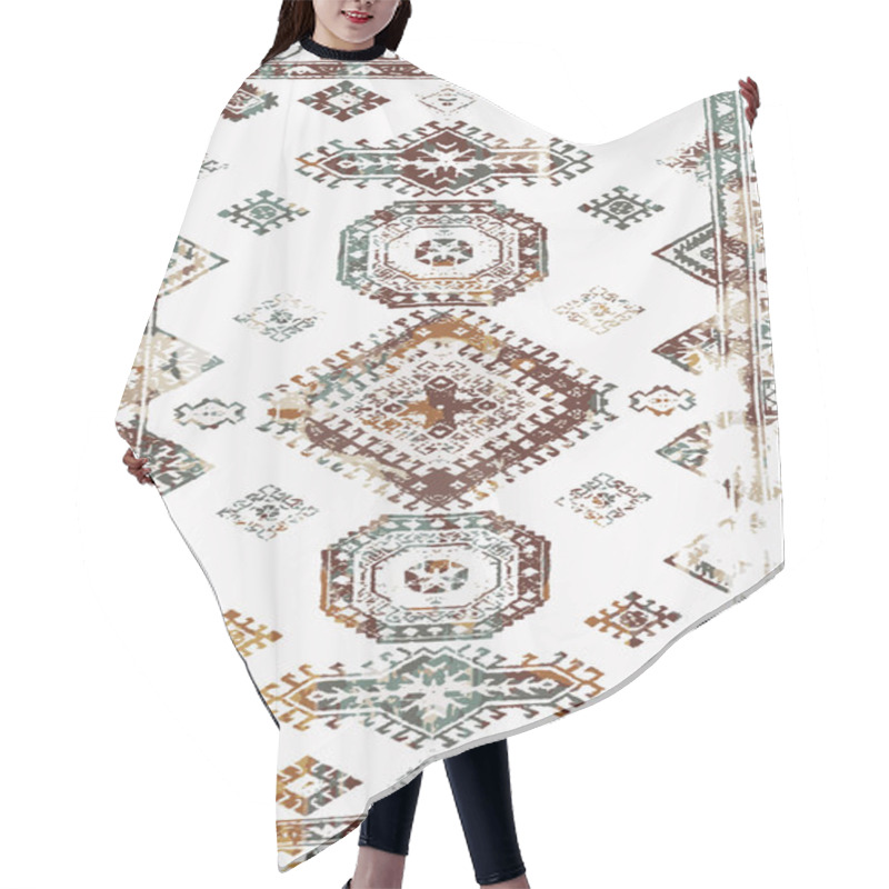 Personality  Kilim And Aztec Vector Pattern Rugs And Carpets With Grunge And Distressed Texture Hair Cutting Cape