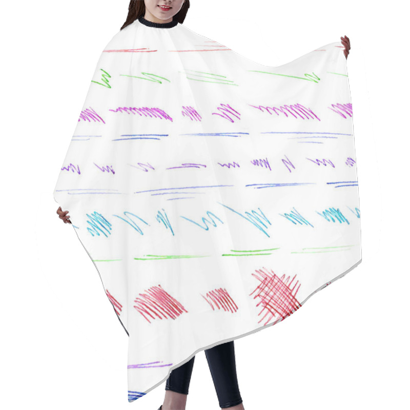 Personality  Seamless Pattern Of Colourful Pen Strokes And Scribbles.  Hair Cutting Cape