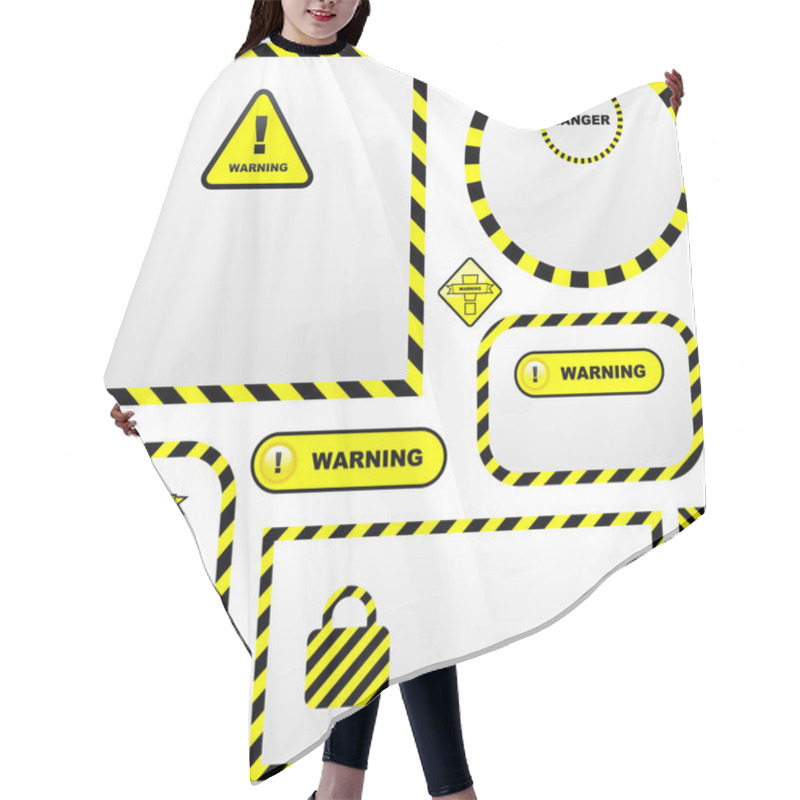 Personality  Warning Vector Banner. Hair Cutting Cape