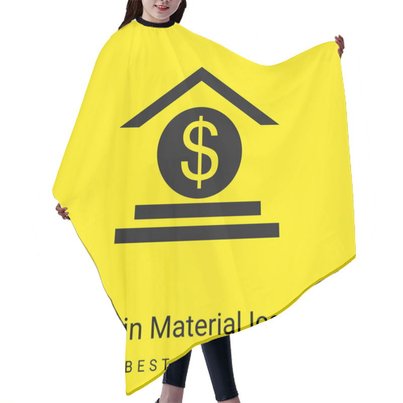 Personality  Bank Sign Minimal Bright Yellow Material Icon Hair Cutting Cape