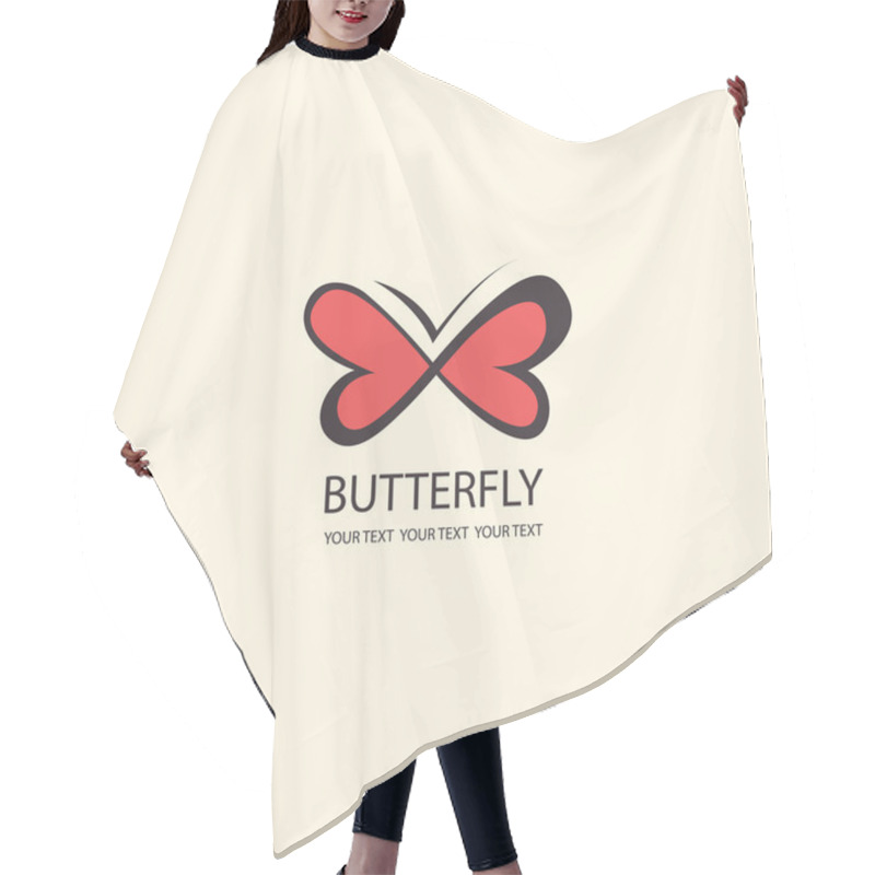 Personality  Sweet Butterfly. Wings In The Shape Of Hearts. Vector Icons Patt Hair Cutting Cape