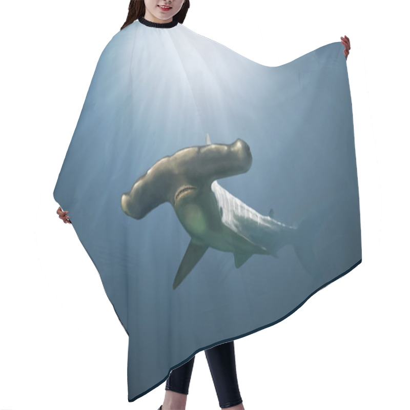 Personality  Hammerhead Shark Painting Hair Cutting Cape