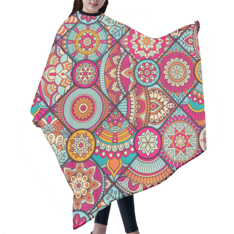 Personality  Ethnic Floral Seamless Pattern Hair Cutting Cape