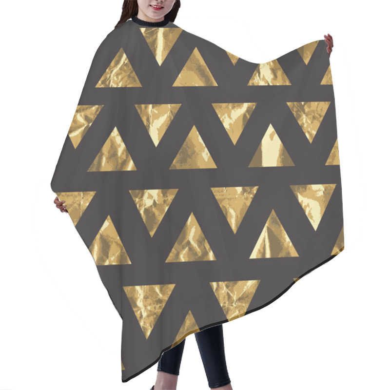 Personality  Geometric Seamless Pattern With Gold Triangles Hair Cutting Cape