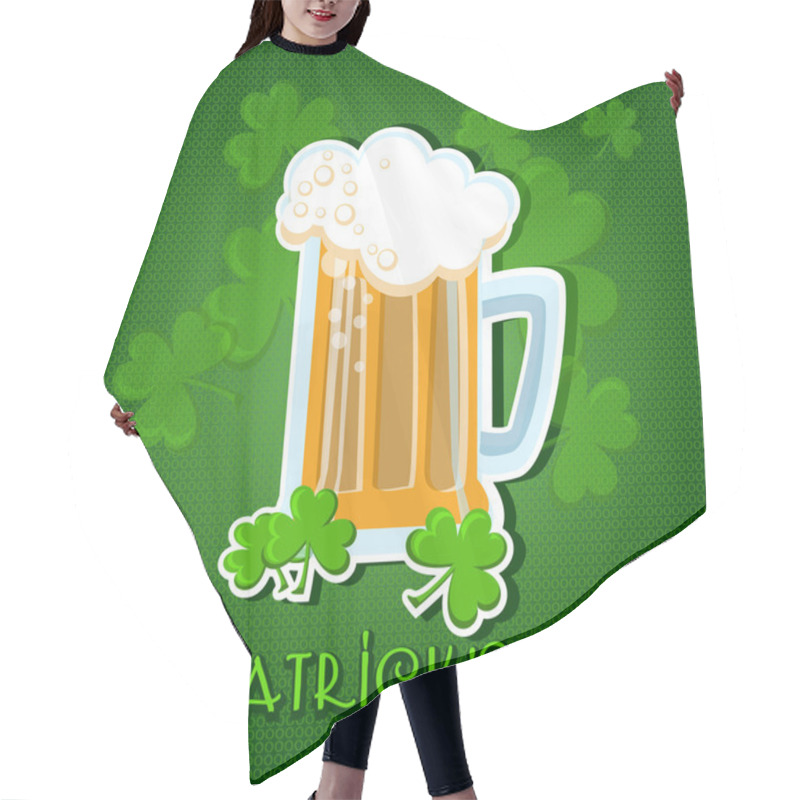 Personality  St Patricks Day Background With Beer. Hair Cutting Cape