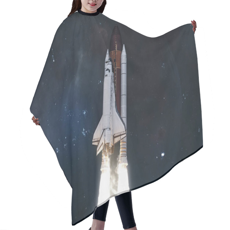 Personality  Space Shuttle, Nebulae, Star Clusters. Science Fiction Hair Cutting Cape