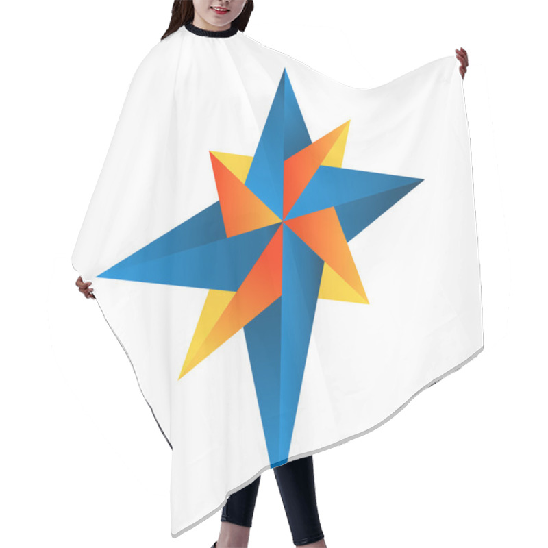 Personality  Abstract Compass Rose Logo Vector Hair Cutting Cape