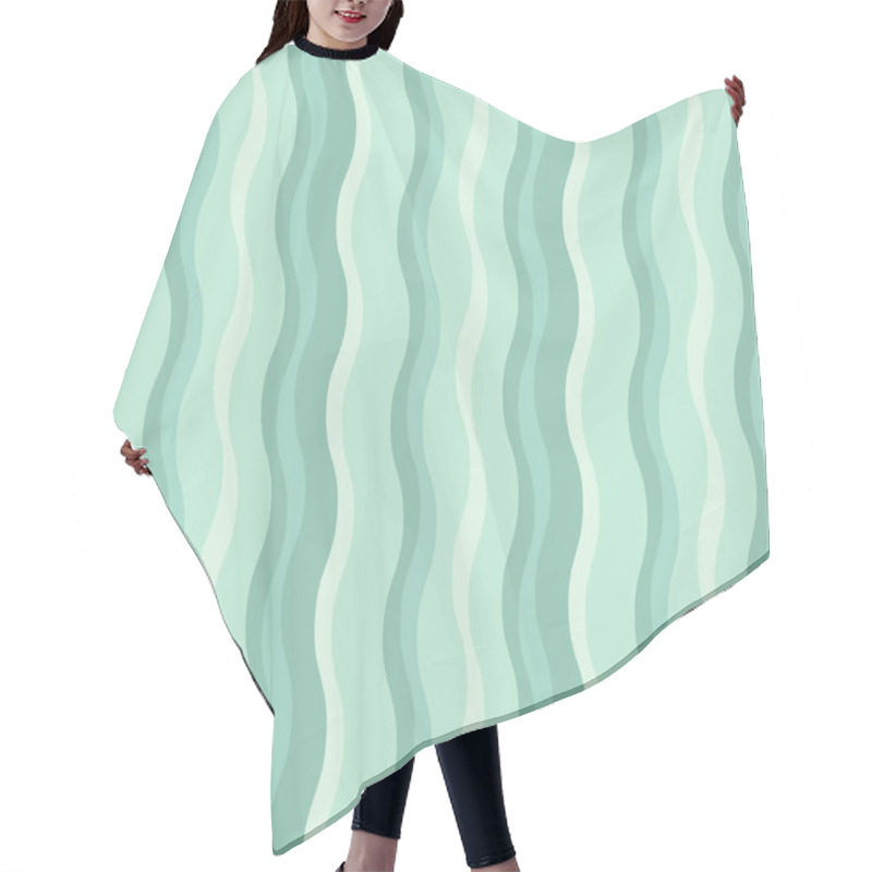 Personality  Serene Mint Green Wavy Stripes Background. Perfect For Websites, Social Media, Presentations, And Print Projects Seeking A Calming And Stylish Aesthetic. Hair Cutting Cape