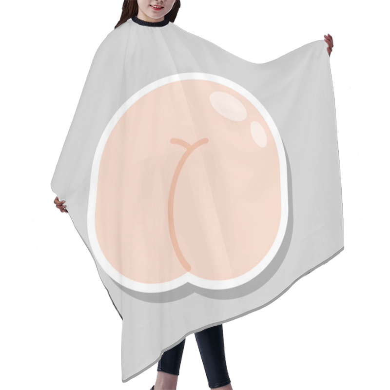 Personality  Ass Isolated. Buttocks Vector Illustration. Back Part Body Hair Cutting Cape