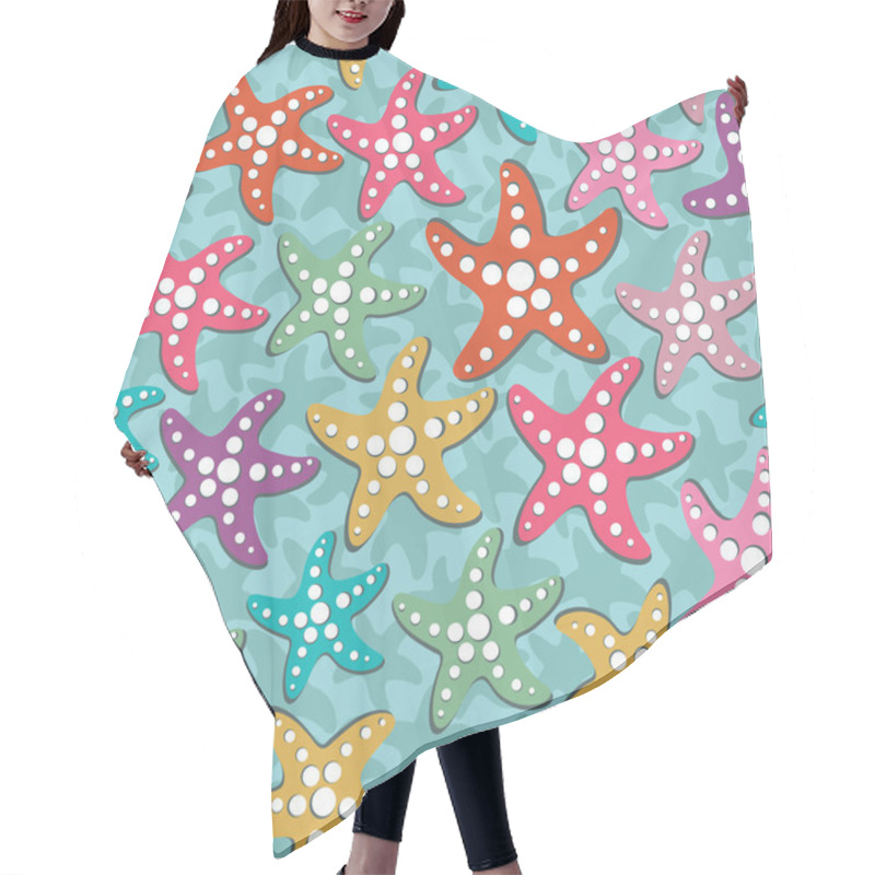 Personality  Sea Stars On Blue Hair Cutting Cape