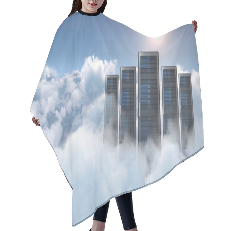 Personality  Composite Image Of Server Tower Hair Cutting Cape