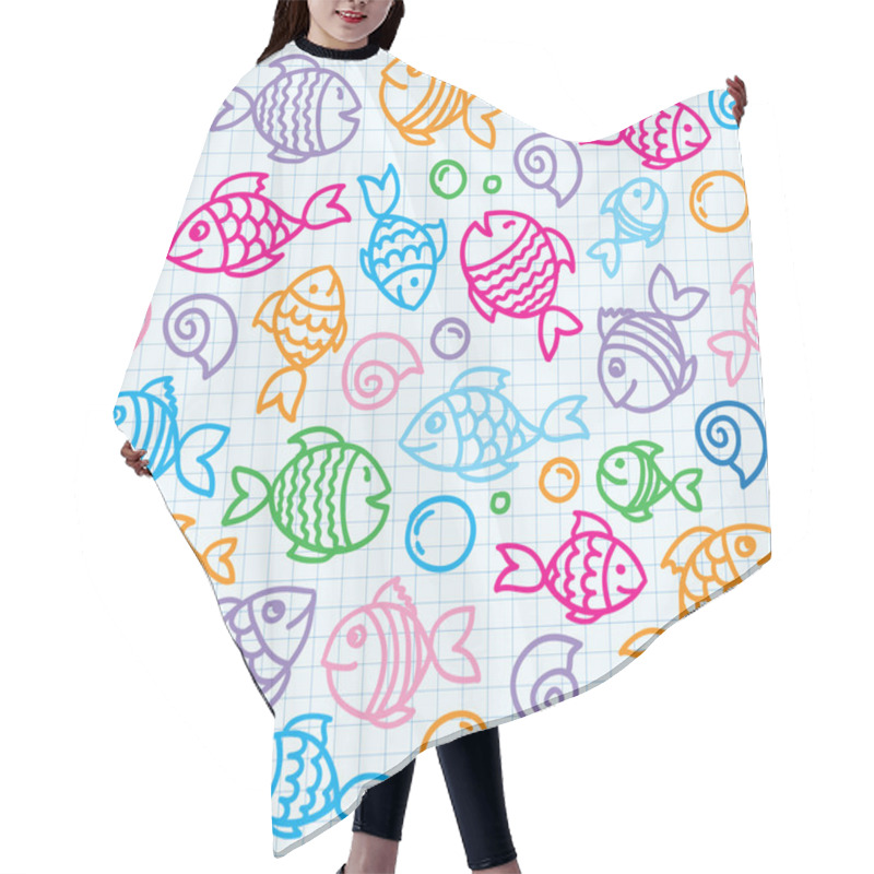 Personality  Fish Pattern Hair Cutting Cape