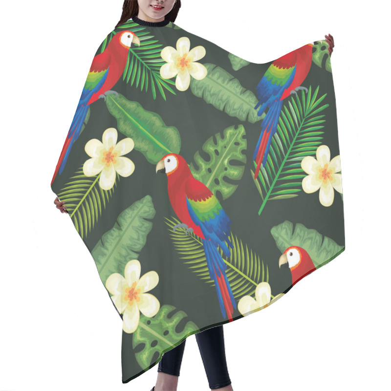 Personality  Tropical And Exotic Garden With Parrot Hair Cutting Cape