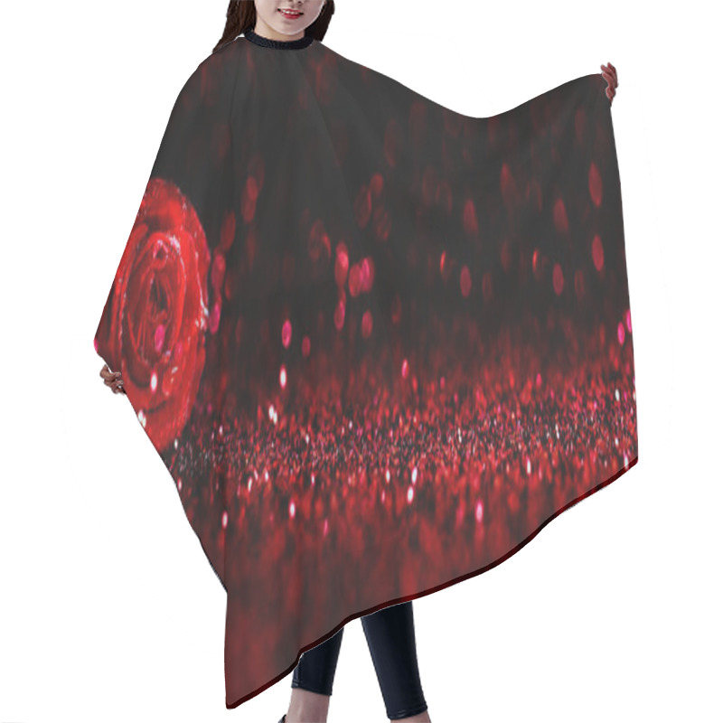 Personality  Valentines Day Background With Red Rose And Bokeh Texture. Happy Hair Cutting Cape