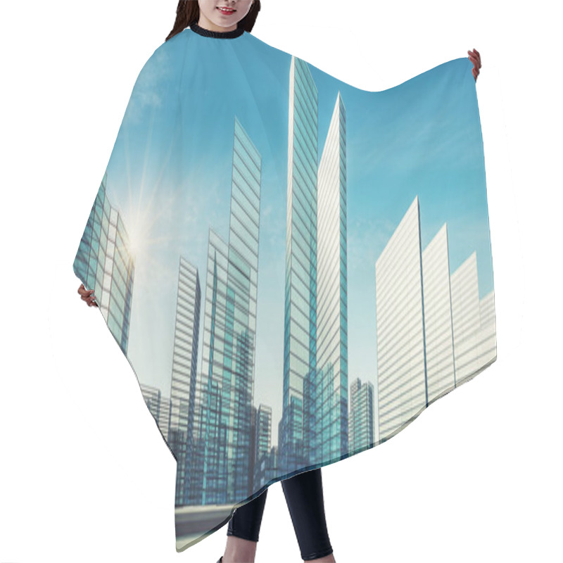 Personality  City Scene Downtown Abstract Architecture. 3d Rendering Hair Cutting Cape