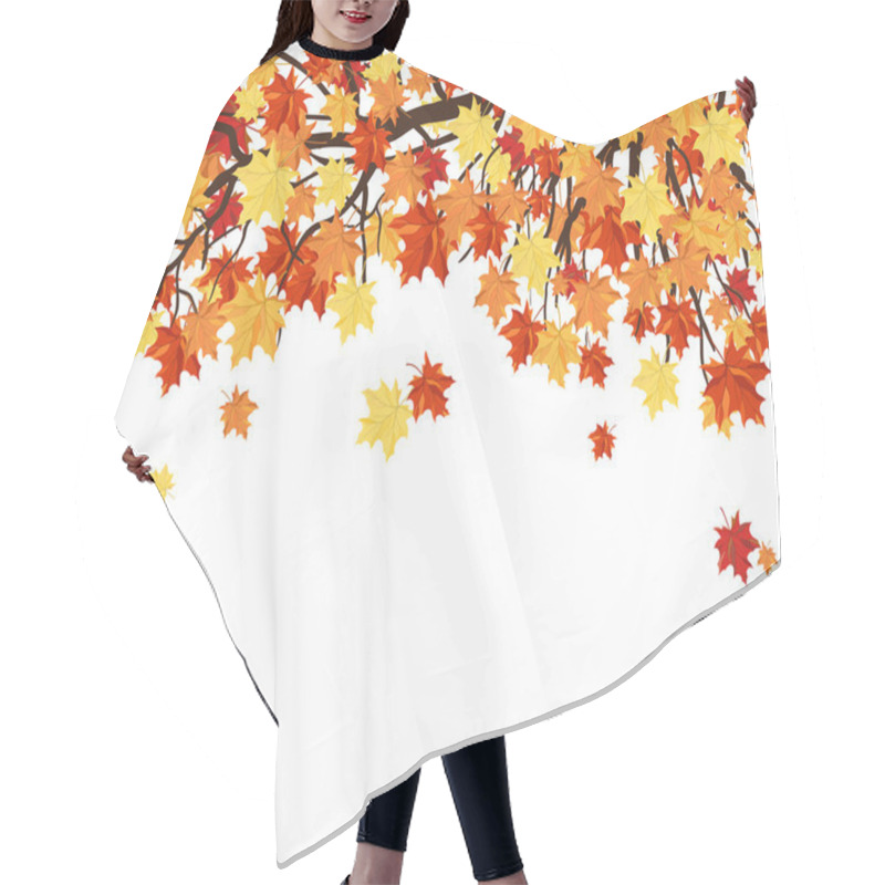 Personality  Frame With Maple Tree Branches And Leaves Hair Cutting Cape