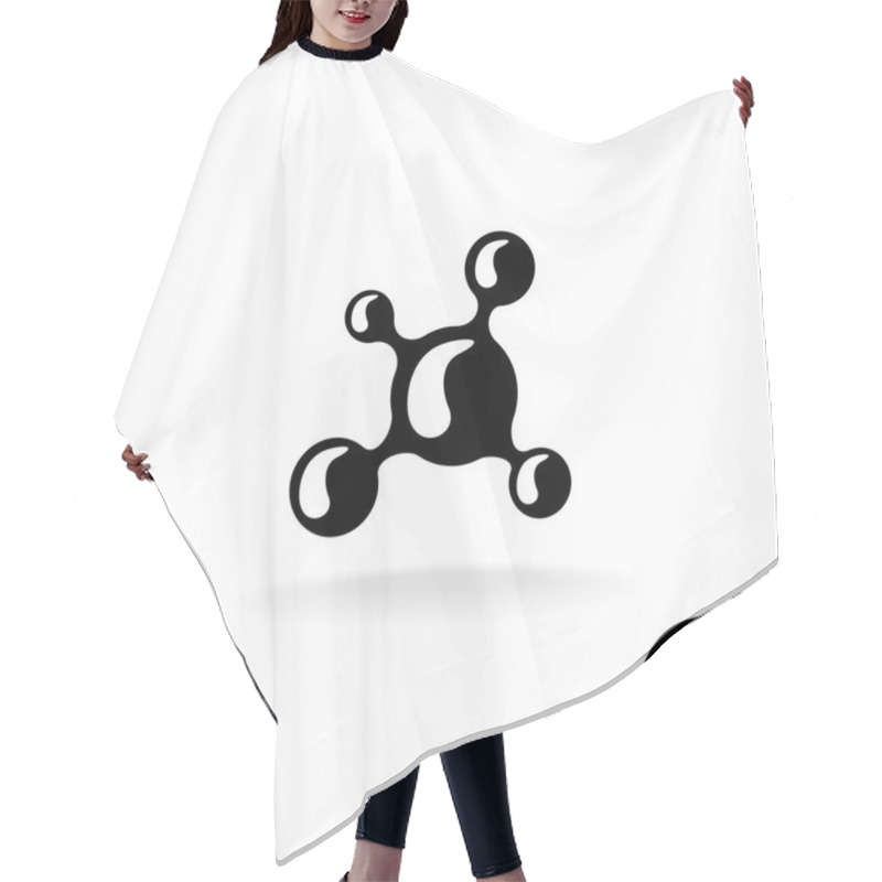 Personality  Molecule Simple Black Silhouette Hair Cutting Cape