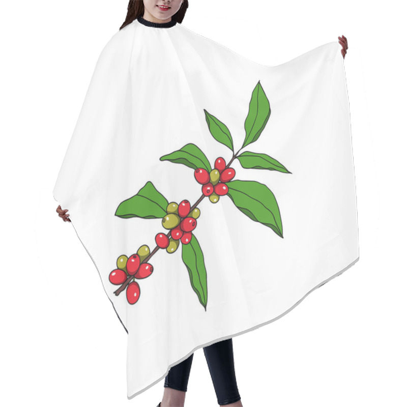 Personality  Hand Drawn Coffea Plant Hair Cutting Cape