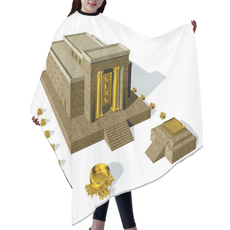 Personality  King Solomon Temple Isolated On White Background Hair Cutting Cape