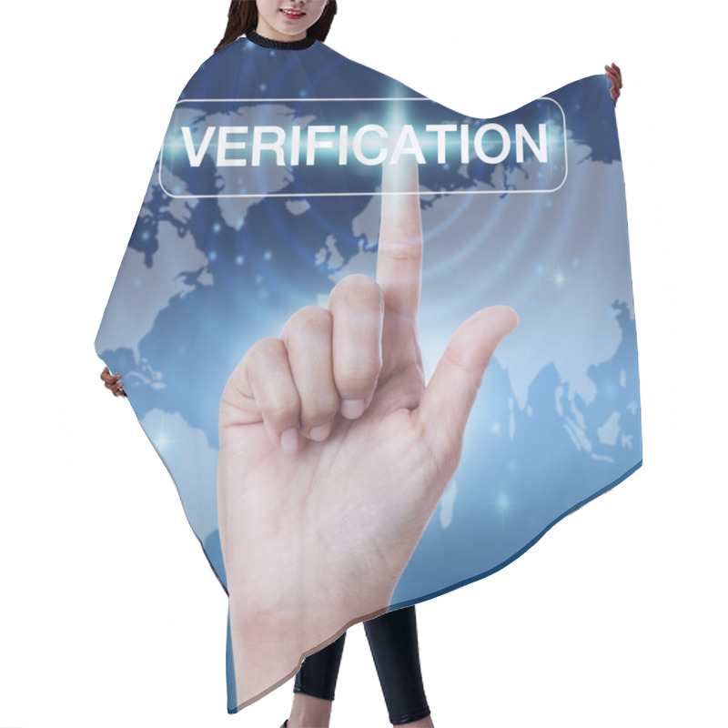 Personality  Hand Pressing Verification Button Hair Cutting Cape